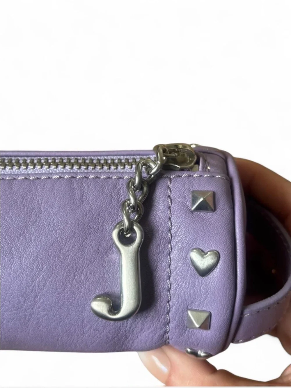 OG P&G Juicy Leather Studded Wristlet Makeup Bag - Barrel Bag